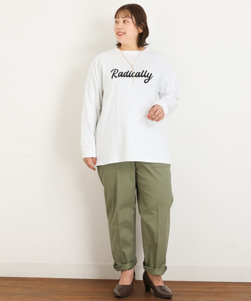 OLLKP10100 eur3(エウルキューブ) 【雑誌掲載】【大きいサイズ】ベイカーパンツ カーキ(36)