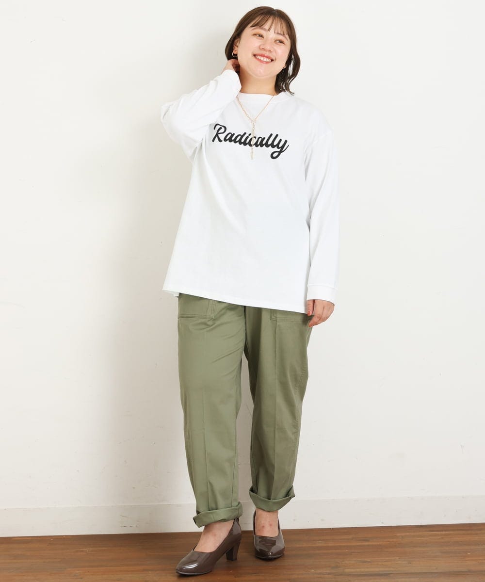 OLLKP10100 eur3(エウルキューブ) 【雑誌掲載】【大きいサイズ】ベイカーパンツ カーキ(36)