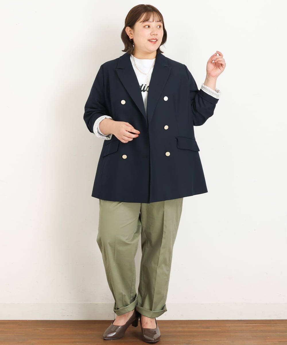 OLLKP10100 eur3(エウルキューブ) 【雑誌掲載】【大きいサイズ】ベイカーパンツ カーキ(36)