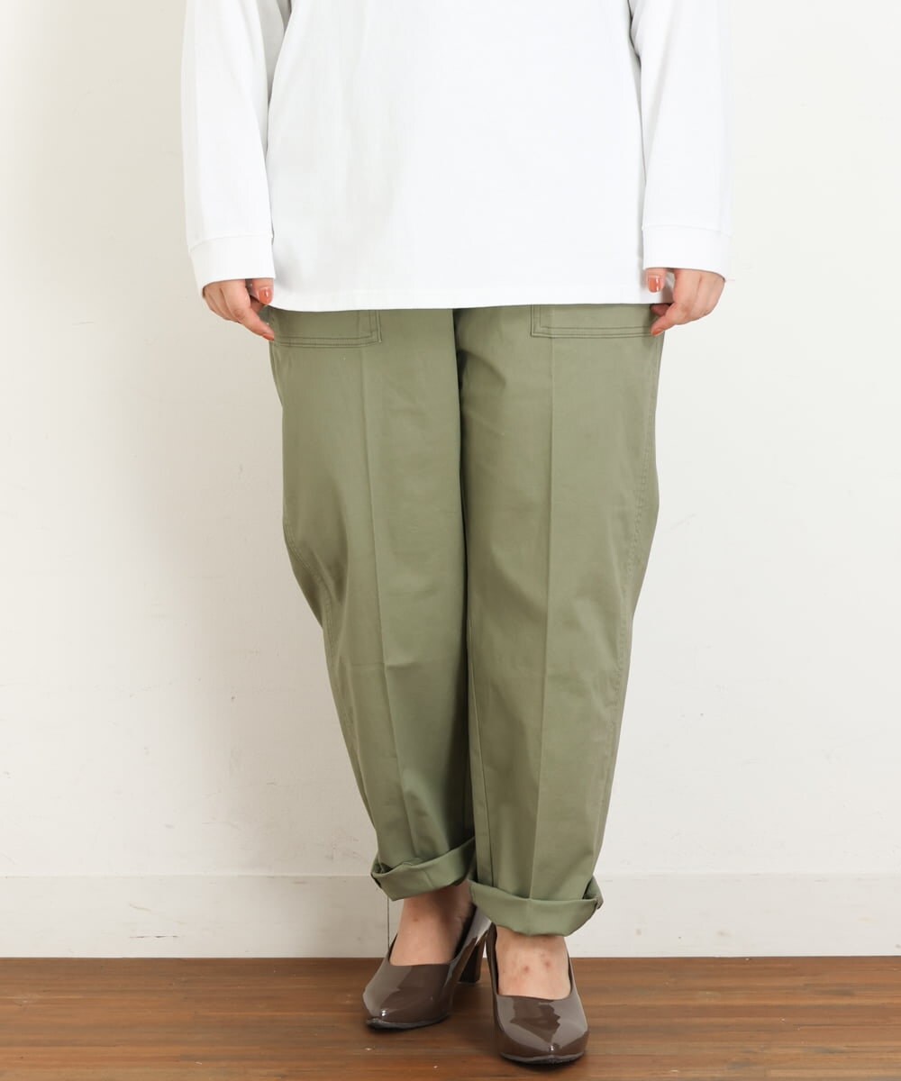 OLLKP10100 eur3(エウルキューブ) 【雑誌掲載】【大きいサイズ】ベイカーパンツ カーキ(36)
