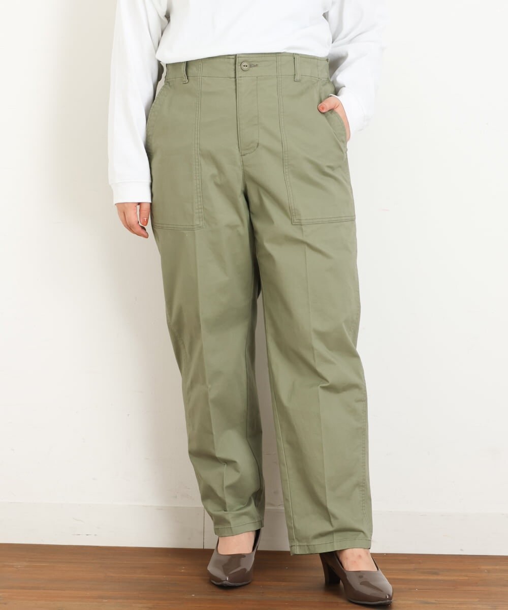 OLLKP10100 eur3(エウルキューブ) 【雑誌掲載】【大きいサイズ】ベイカーパンツ カーキ(36)
