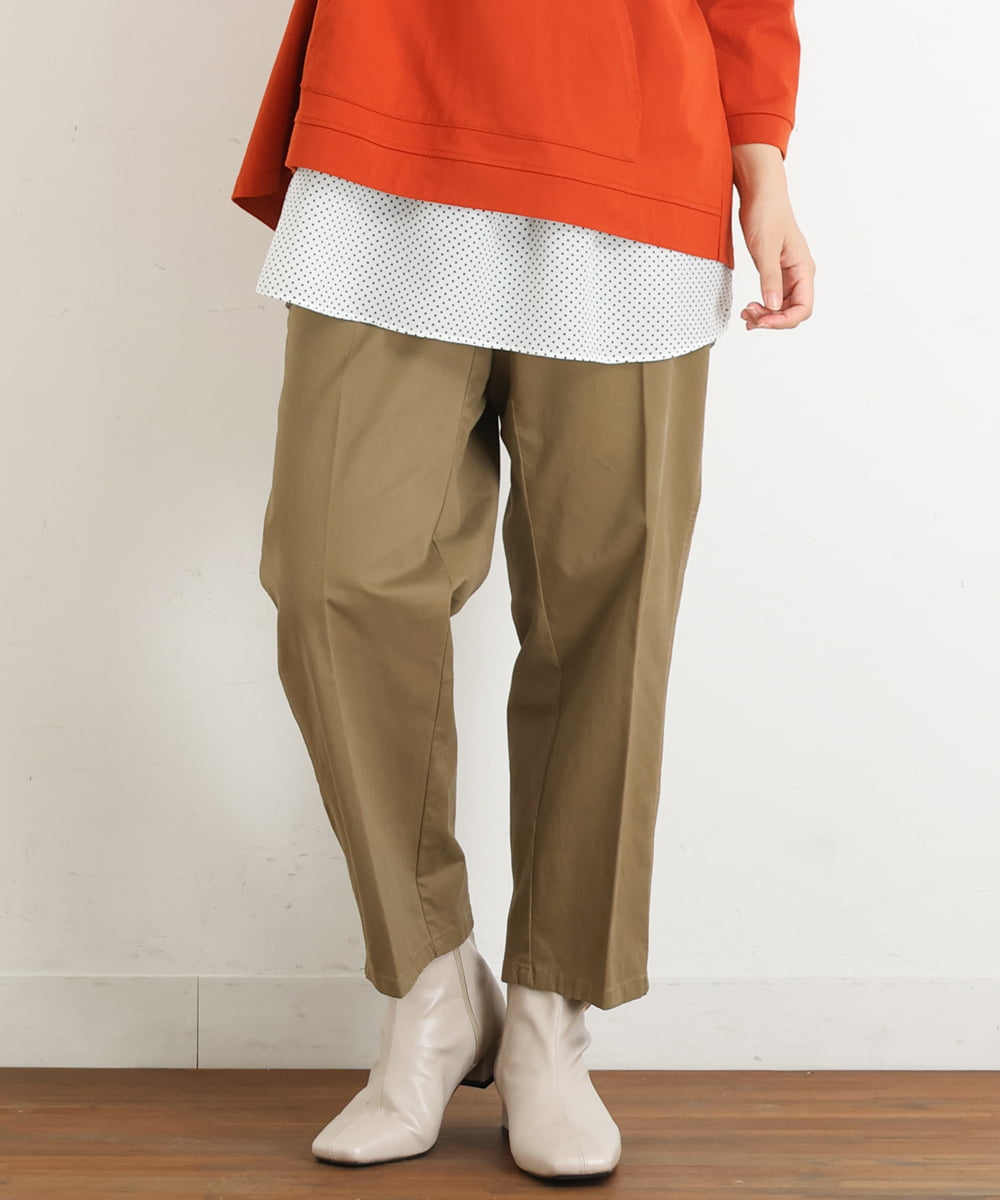 OLLKP10100 eur3(エウルキューブ) 【雑誌掲載】【大きいサイズ】ベイカーパンツ キャメル(83)