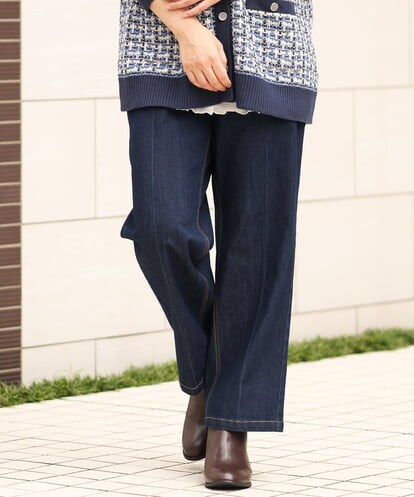 OLLKP13090  【雑誌掲載】【大きいサイズ】ストレートデニムパンツ