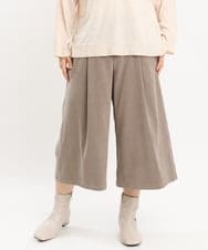 OLLKS07099 eur3(エウルキューブ) 【大きいサイズ】サンディングワイドパンツ モカ(84)