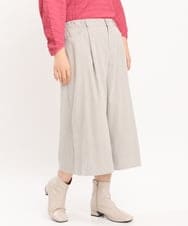 OLLKS07099 eur3(エウルキューブ) 【大きいサイズ】サンディングワイドパンツ ライトグレー(91)