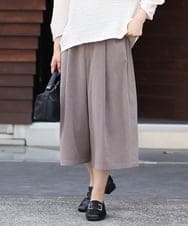 OLLKS07099 eur3(エウルキューブ) 【大きいサイズ】サンディングワイドパンツ ダークグレー(93)