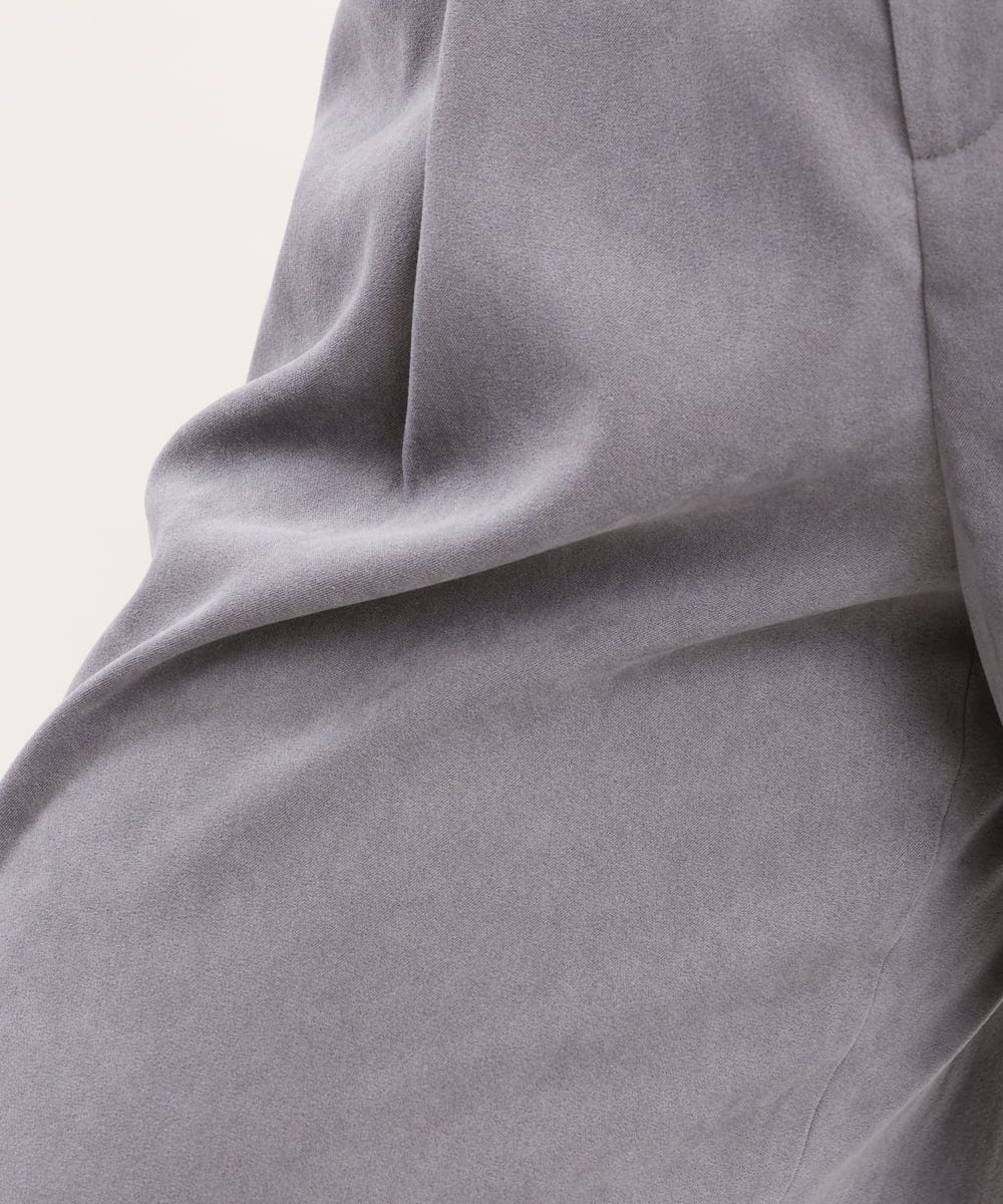 OLLKS07099 eur3(エウルキューブ) 【大きいサイズ】サンディングワイドパンツ ダークグレー(93)