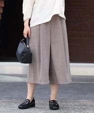OLLKS07099 eur3(エウルキューブ) 【大きいサイズ】サンディングワイドパンツ ダークグレー(93)
