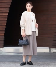 OLLKS07099 eur3(エウルキューブ) 【大きいサイズ】サンディングワイドパンツ ダークグレー(93)