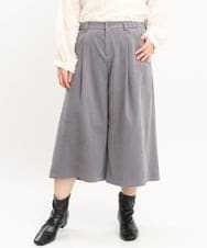 OLLKS07099 eur3(エウルキューブ) 【大きいサイズ】サンディングワイドパンツ ダークグレー(93)