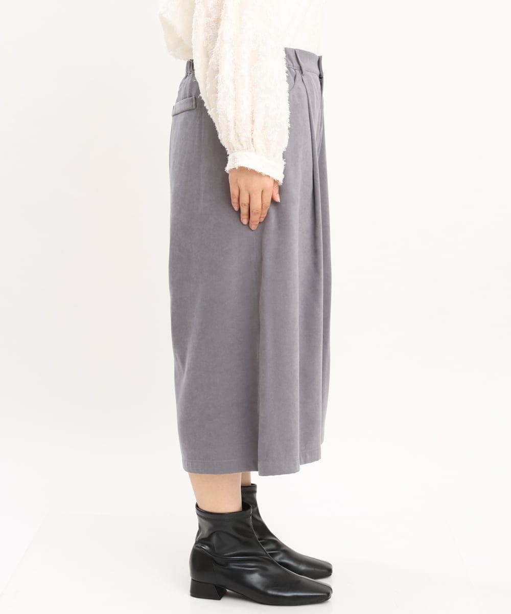 OLLKS07099 eur3(エウルキューブ) 【大きいサイズ】サンディングワイドパンツ ダークグレー(93)