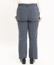 OLLKS14119 eur3(エウルキューブ) 【大きいサイズ】センタープレスチェック柄パンツ ブルー(55)