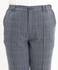 OLLKS14119 eur3(エウルキューブ) 【大きいサイズ】センタープレスチェック柄パンツ ブルー(55)