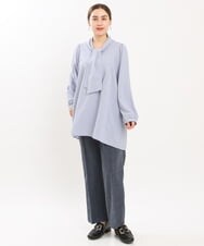OLLKS14119 eur3(エウルキューブ) 【大きいサイズ】センタープレスチェック柄パンツ ブルー(55)
