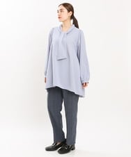 OLLKS14119 eur3(エウルキューブ) 【大きいサイズ】センタープレスチェック柄パンツ ブルー(55)