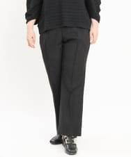OLLKS14119 eur3(エウルキューブ) 【大きいサイズ】センタープレスチェック柄パンツ ブラック(94)