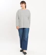 OLLKS15099 eur3(エウルキューブ) 【大きいサイズ】ストレートデニムパンツ ブルー(55)