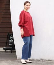 OLLKS15099 eur3(エウルキューブ) 【大きいサイズ】ストレートデニムパンツ ブルー(55)