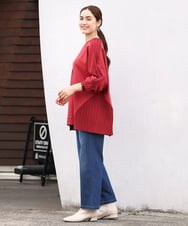 OLLKS15099 eur3(エウルキューブ) 【大きいサイズ】ストレートデニムパンツ ブルー(55)