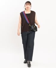 OLLKS15099 eur3(エウルキューブ) 【大きいサイズ】ストレートデニムパンツ ネイビー(57)