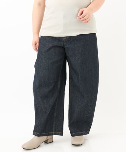 OLLKV05109 eur3 【大きいサイズ】カーブデニムパンツ