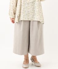 OLLKV20099 eur3(エウルキューブ) 【大きいサイズ】バックサテンピーチワイドパンツ グレージュ(89)