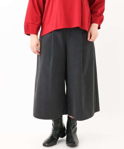 OLLKV20099 eur3 【大きいサイズ】バックサテンピーチワイドパンツ