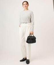 OLLLA10099 eur3(エウルキューブ) 【WEB先行販売】【大きいサイズ】ロイヤルヒート裏起毛ストレートパンツ ホワイト(90)