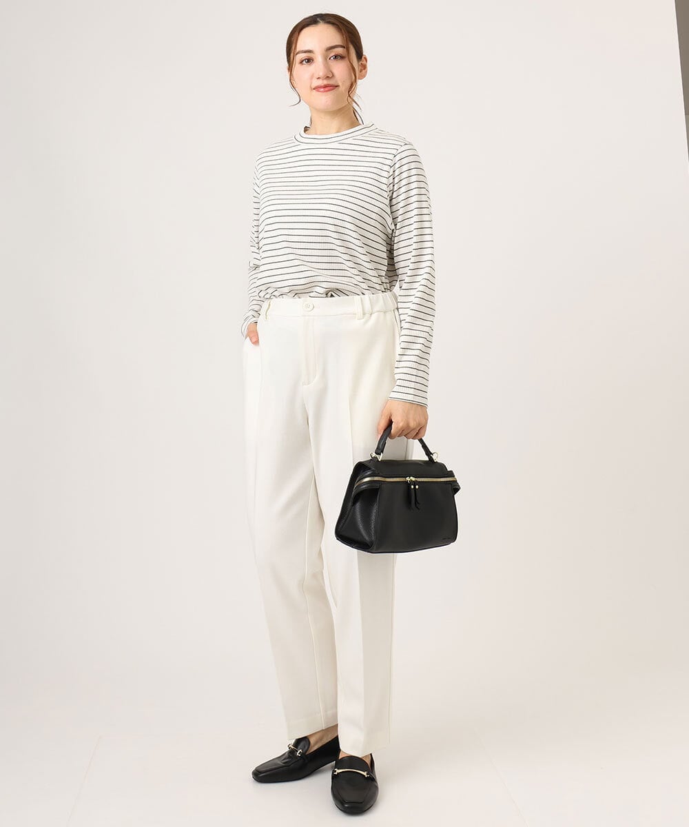 OLLLA10099 eur3(エウルキューブ) 【WEB先行販売】【大きいサイズ】ロイヤルヒート裏起毛ストレートパンツ ホワイト(90)