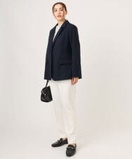 OLLLA10099 eur3(エウルキューブ) 【WEB先行販売】【大きいサイズ】ロイヤルヒート裏起毛ストレートパンツ ホワイト(90)