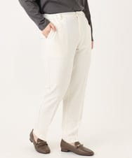 OLLLA10099 eur3(エウルキューブ) 【WEB先行販売】【大きいサイズ】ロイヤルヒート裏起毛ストレートパンツ ホワイト(90)