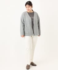 OLLLA10099 eur3(エウルキューブ) 【WEB先行販売】【大きいサイズ】ロイヤルヒート裏起毛ストレートパンツ ホワイト(90)