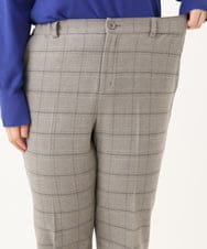 OLLLA10099 eur3(エウルキューブ) 【WEB先行販売】【大きいサイズ】ロイヤルヒート裏起毛ストレートパンツ ライトグレー(91)