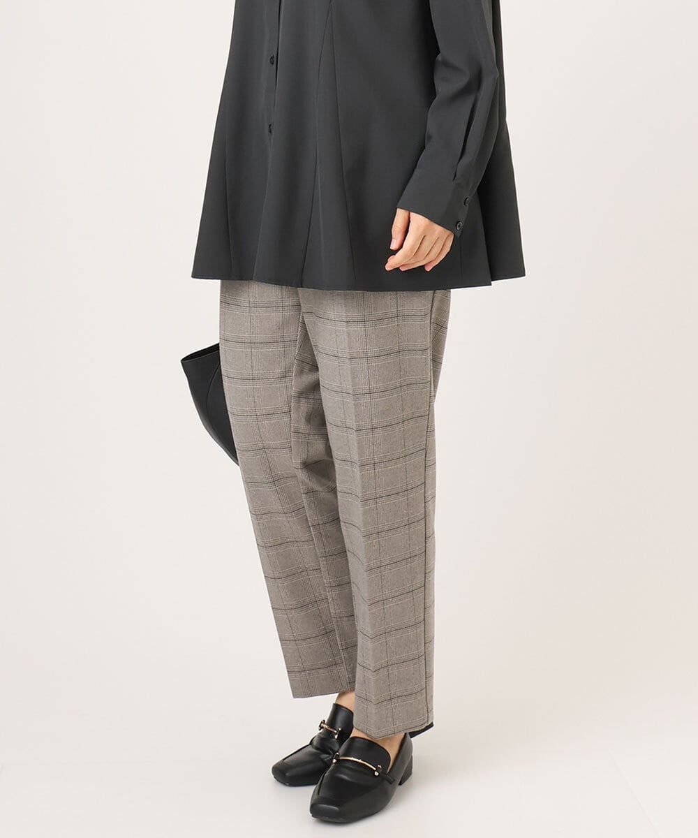 OLLLA10099 eur3(エウルキューブ) 【WEB先行販売】【大きいサイズ】ロイヤルヒート裏起毛ストレートパンツ ライトグレー(91)