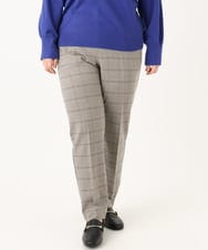 OLLLA10099 eur3(エウルキューブ) 【WEB先行販売】【大きいサイズ】ロイヤルヒート裏起毛ストレートパンツ ライトグレー(91)