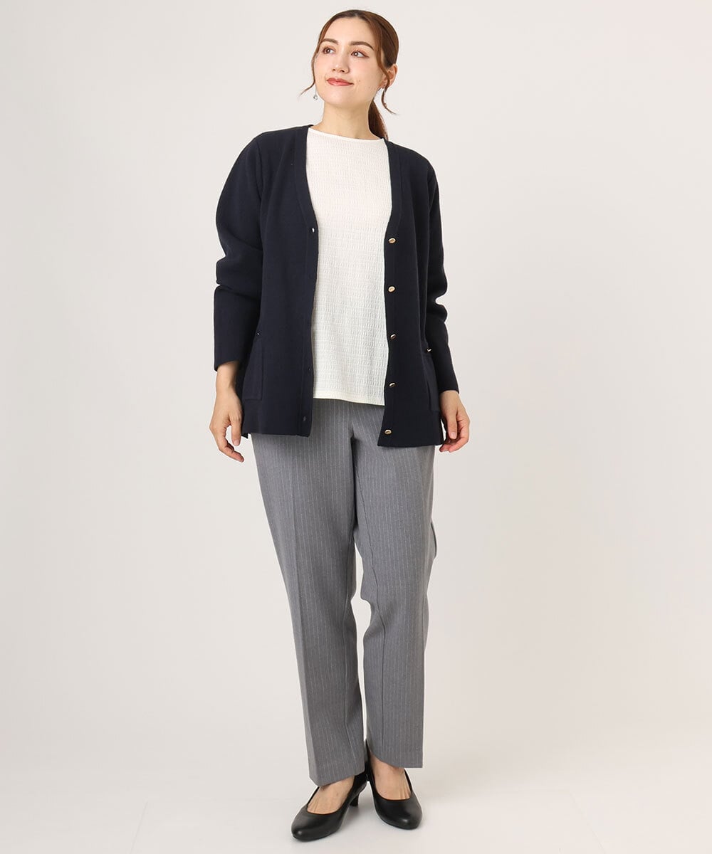 OLLLA10099 eur3(エウルキューブ) 【WEB先行販売】【大きいサイズ】ロイヤルヒート裏起毛ストレートパンツ ダークグレー(93)