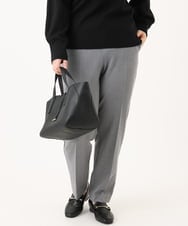 OLLLA10099 eur3(エウルキューブ) 【WEB先行販売】【大きいサイズ】ロイヤルヒート裏起毛ストレートパンツ ダークグレー(93)