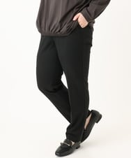 OLLLA10099 eur3(エウルキューブ) 【WEB先行販売】【大きいサイズ】ロイヤルヒート裏起毛ストレートパンツ ブラック(94)
