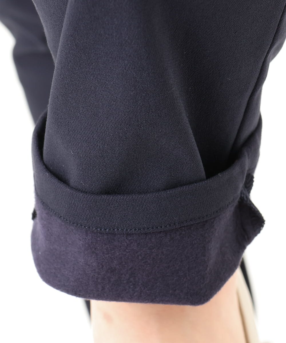 OLLLA16089 eur3(エウルキューブ) 【WEB先行販売】【シリーズ累計販売2万枚！/大きいサイズ】さらさらストレッチ裏起毛テーパードパンツ ネイビー(57)