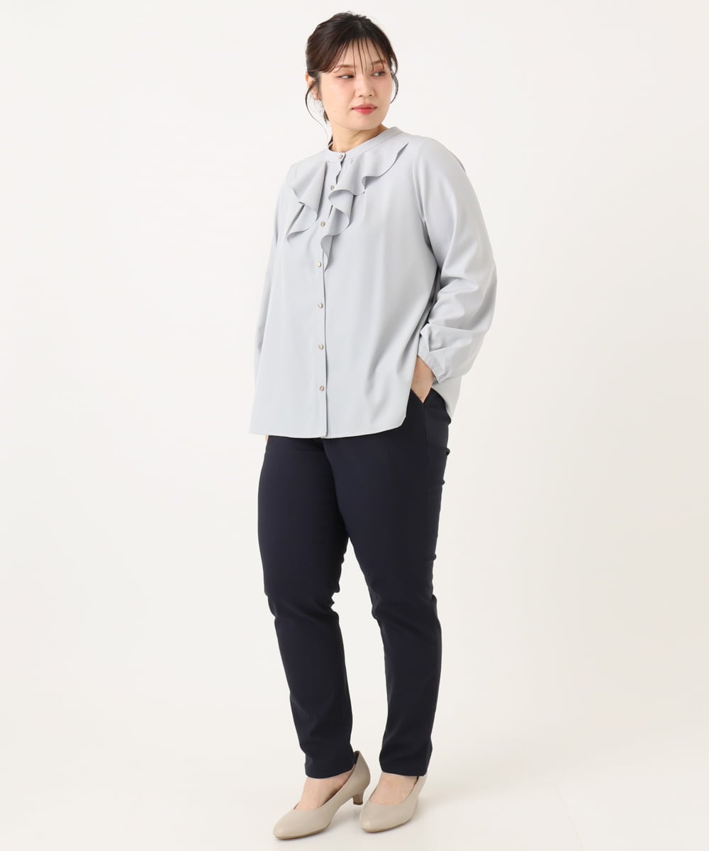 OLLLA16089 eur3(エウルキューブ) 【WEB先行販売】【シリーズ累計販売2万枚！/大きいサイズ】さらさらストレッチ裏起毛テーパードパンツ ネイビー(57)