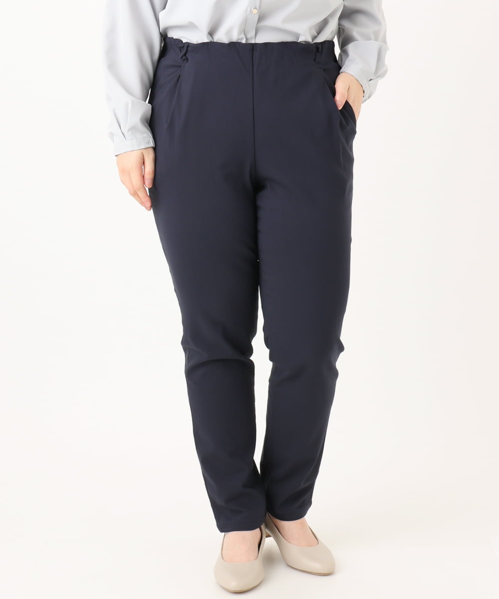 OLLLA16089 eur3(エウルキューブ) 【WEB先行販売】【シリーズ累計販売2万枚！/大きいサイズ】さらさらストレッチ裏起毛テーパードパンツ ネイビー(57)