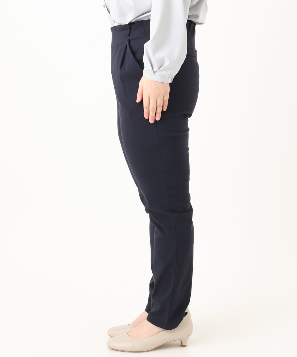 OLLLA16089 eur3(エウルキューブ) 【WEB先行販売】【シリーズ累計販売2万枚！/大きいサイズ】さらさらストレッチ裏起毛テーパードパンツ ネイビー(57)