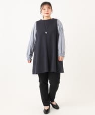OLLLA16089 eur3(エウルキューブ) 【WEB先行販売】【シリーズ累計販売2万枚！/大きいサイズ】さらさらストレッチ裏起毛テーパードパンツ ブラック(94)