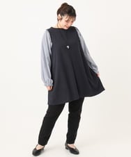 OLLLA16089 eur3(エウルキューブ) 【WEB先行販売】【シリーズ累計販売2万枚！/大きいサイズ】さらさらストレッチ裏起毛テーパードパンツ ブラック(94)