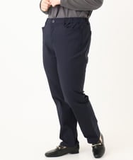 OLLLA17089 eur3(エウルキューブ) 【WEB先行販売】【大きいサイズ】さらさらストレッチ裏起毛ストレートパンツ ネイビー(57)