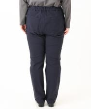 OLLLA17089 eur3(エウルキューブ) 【WEB先行販売】【大きいサイズ】さらさらストレッチ裏起毛ストレートパンツ ネイビー(57)