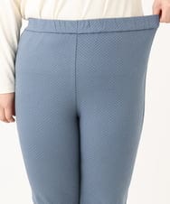 OLLLA18099 eur3(エウルキューブ) 【WEB先行販売】【大きいサイズ】ジャカードスリムストレートパンツ ブルー(55)