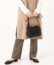 OLLLA18099 eur3(エウルキューブ) 【WEB先行販売】【大きいサイズ】ジャカードスリムストレートパンツ ブラウン(87)