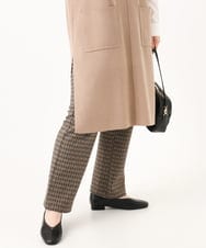 OLLLA18099 eur3(エウルキューブ) 【WEB先行販売】【大きいサイズ】ジャカードスリムストレートパンツ ブラウン(87)