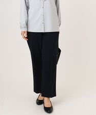 OLLLA19139 eur3(エウルキューブ) 【WEB先行販売】【大きいサイズ/11号サイズあり】カットジョーゼットテーパードパンツ ネイビー(57)